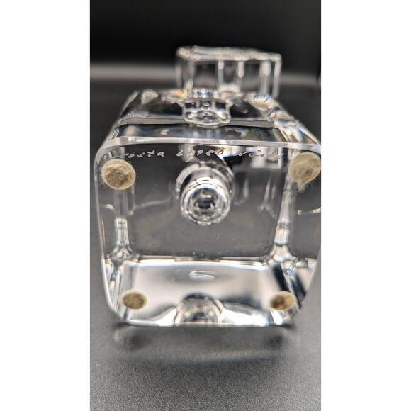 Vintage Kosta Boda Block Crystal Candle Holder Set of 2. Signed Warff - Picture 5 of 7